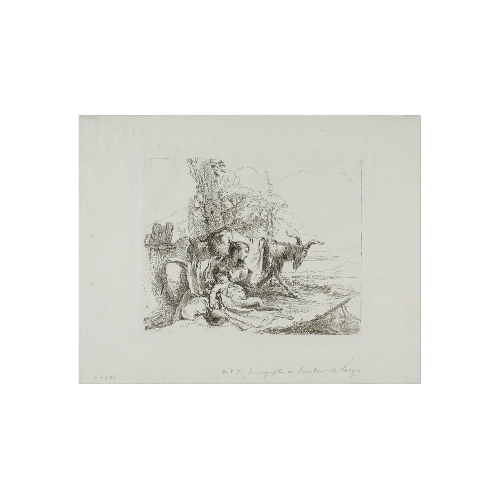 Giovanni Battista Tiepolo - A Nymph with a Small Satyr and Two Goats, from Capricci | Fine Art Poster