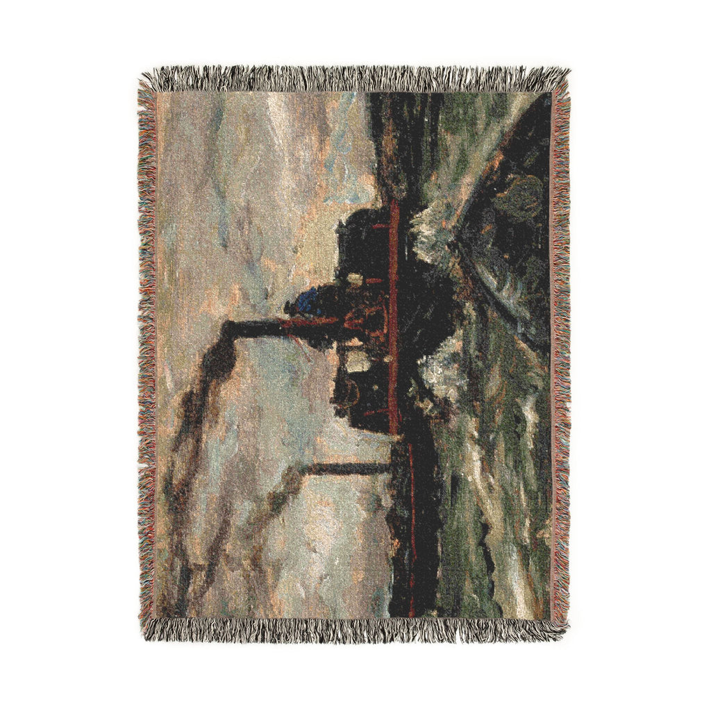 Charles François Daubigny - River Boat | Woven Tapestry Blanket