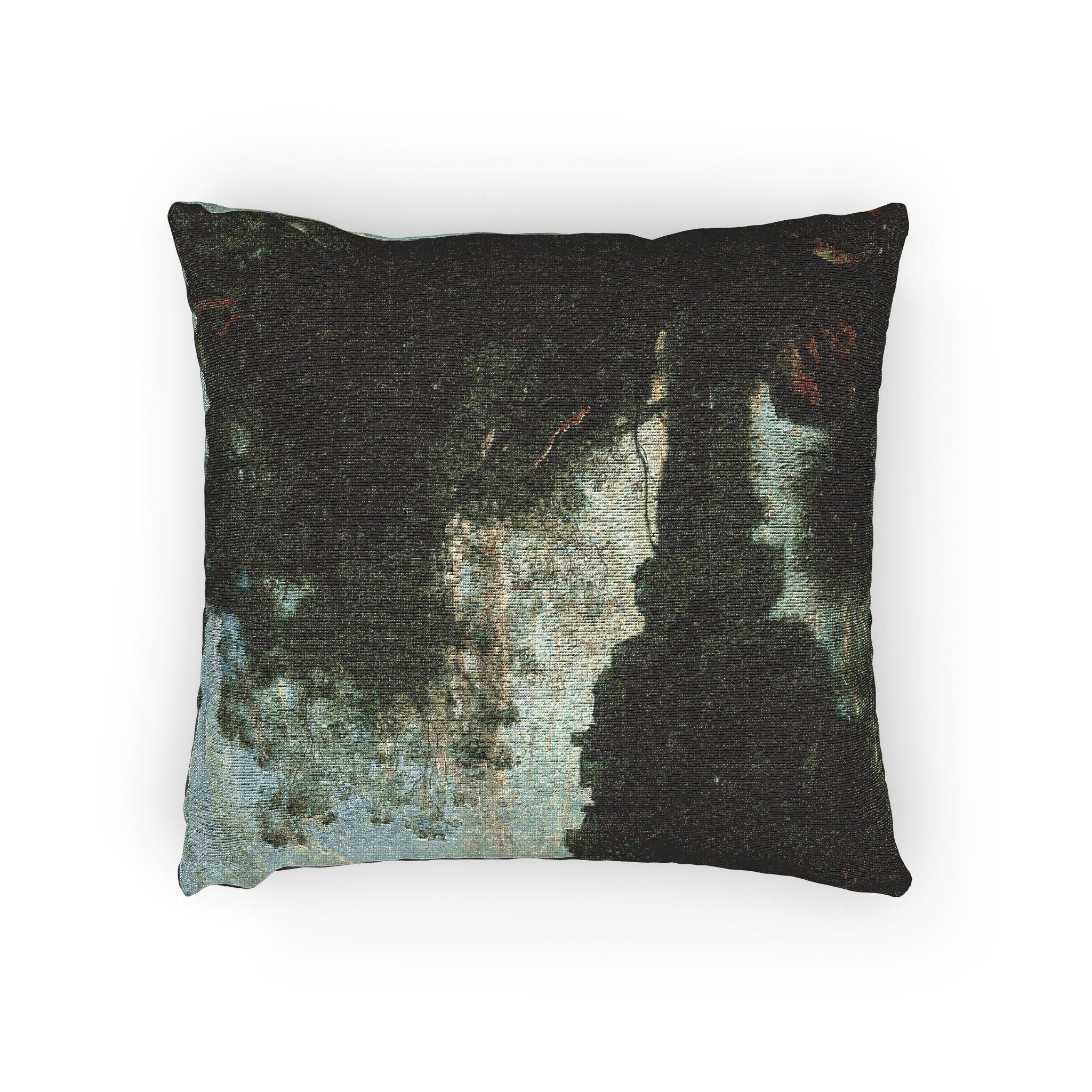 Jean Baptiste Camille Corot - Souvenir of the Environs of Lake Nemi | Woven Pillow