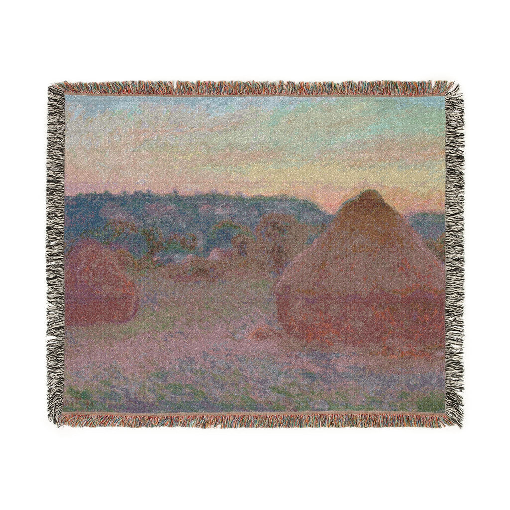 Claude Monet - Stacks of Wheat (End of Day, Autumn) | Woven Tapestry Blanket