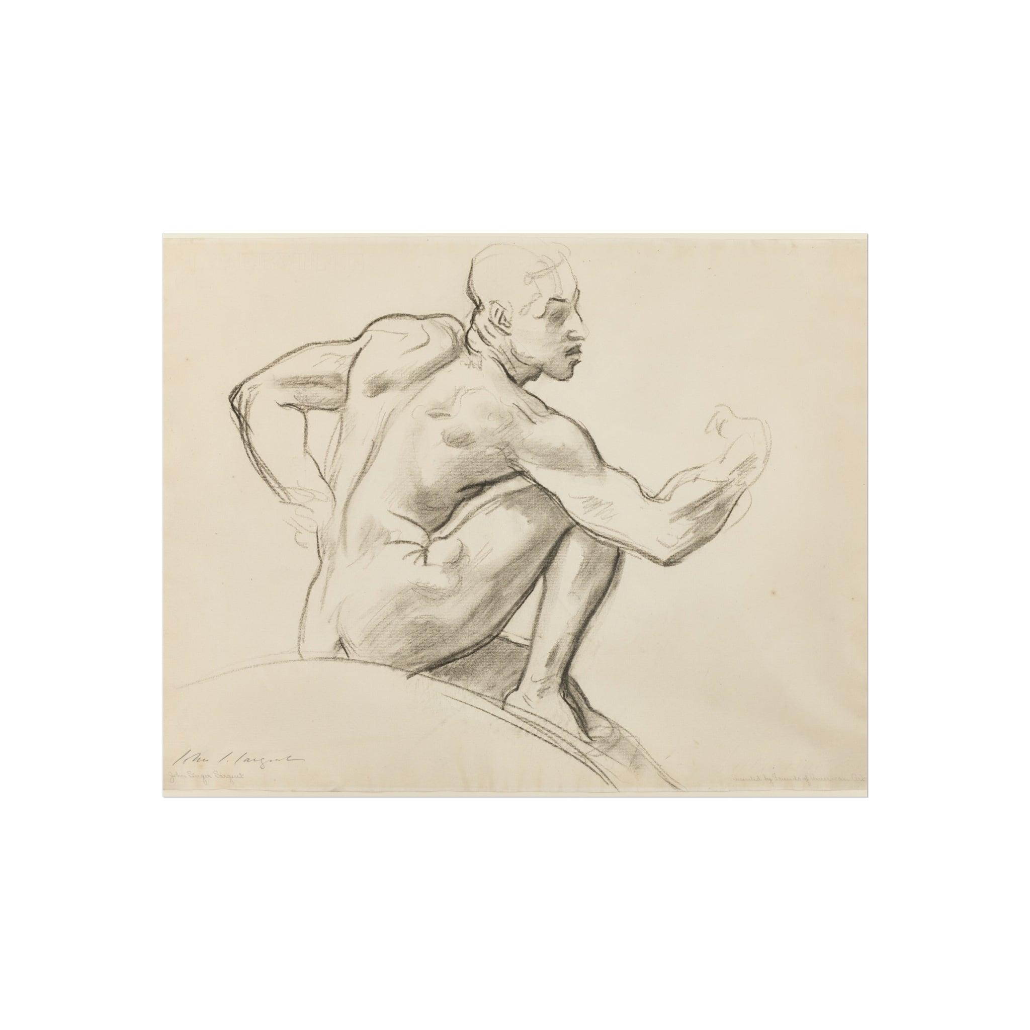 Seated Male Nude John Singer Sargent Fine Art Poster