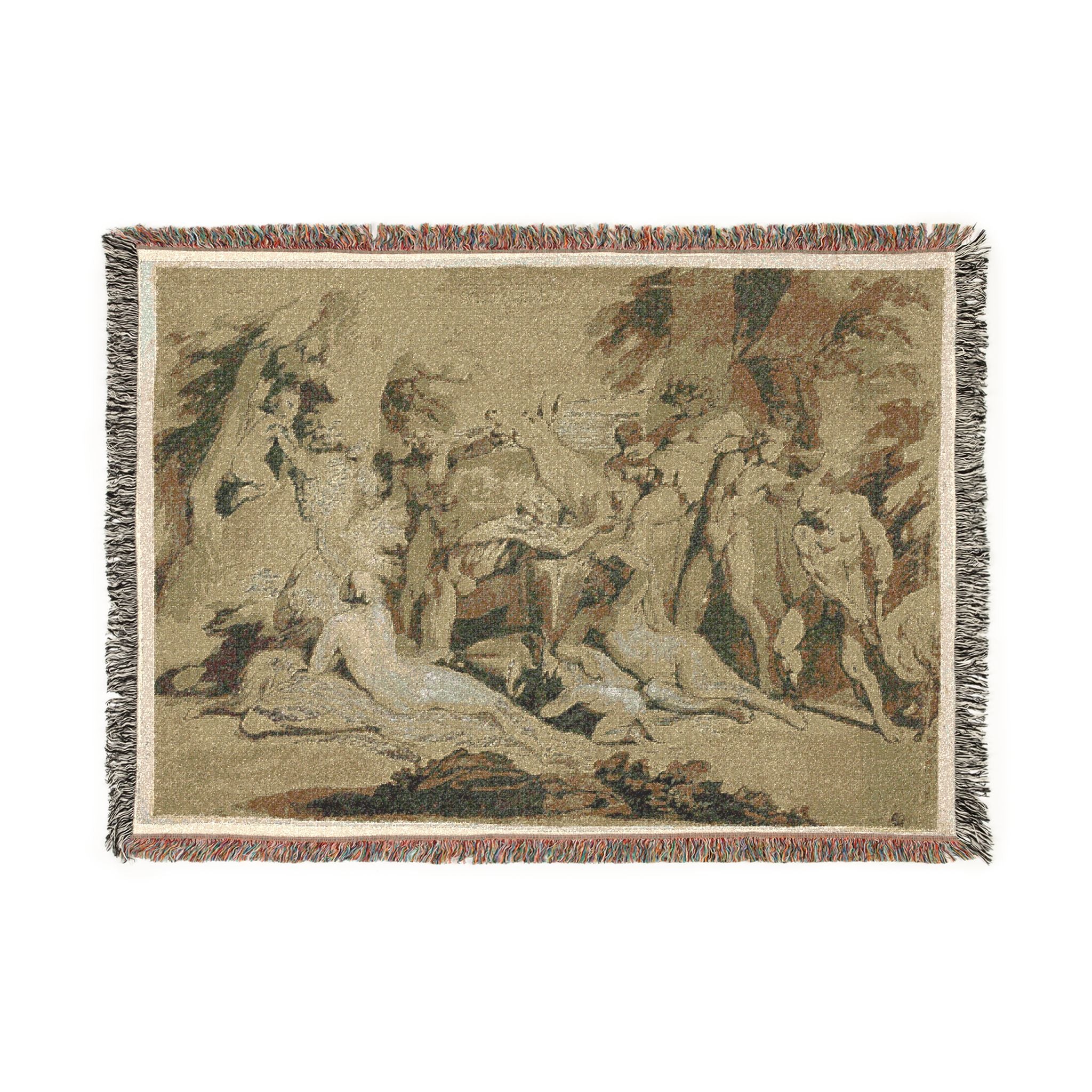 Nicolas Poussin - Drunken Silenus Satyr and Nymphs | Woven Tapestry Blanket