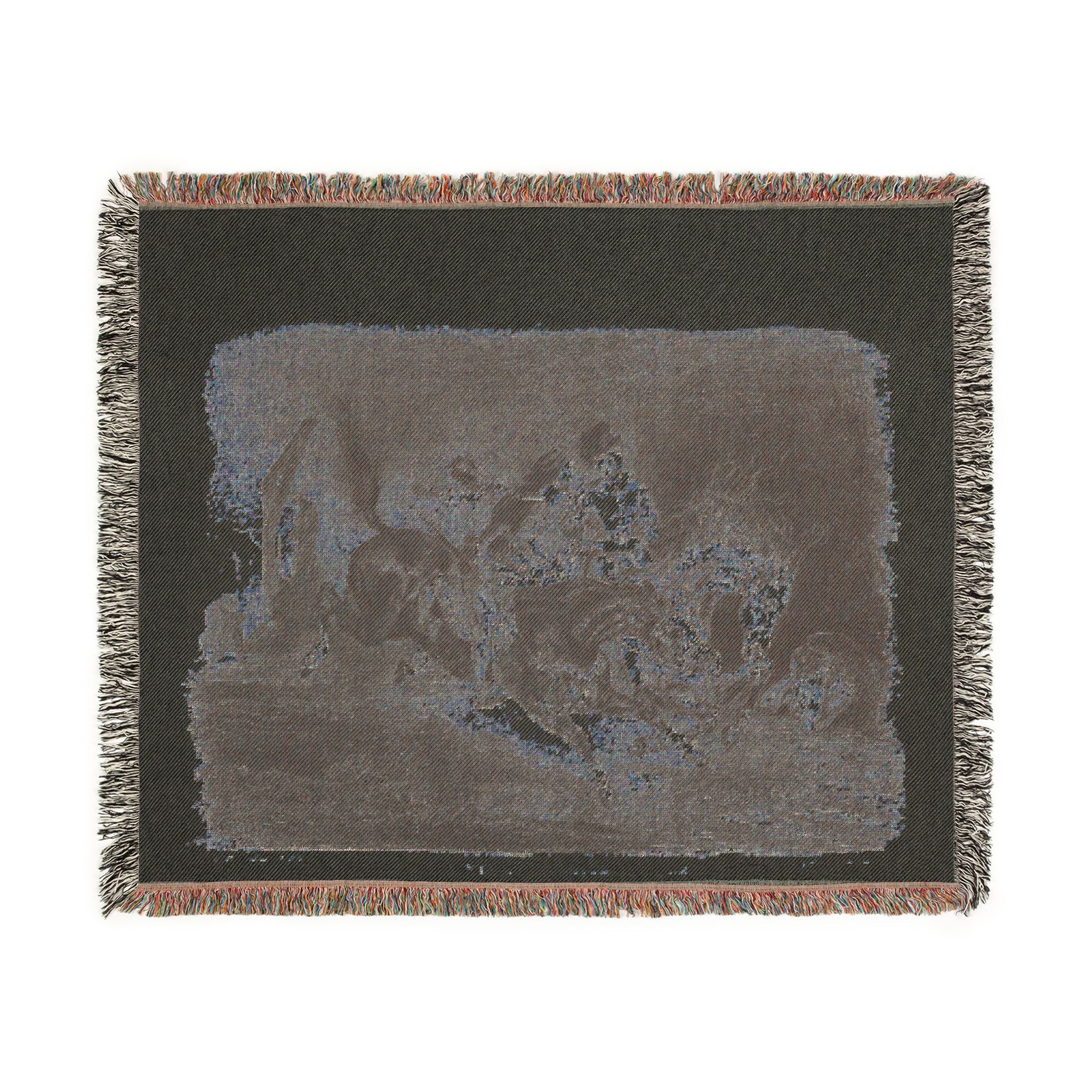 Eugène Delacroix - Faust and Mephistopheles Galloping Through the Night of the Witches' Sabbath | Woven Tapestry Blanket