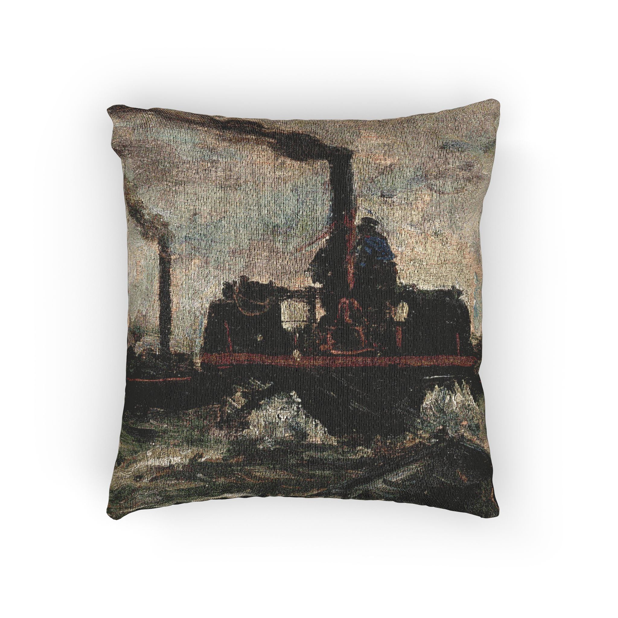 Charles François Daubigny - River Boat | Woven Pillow