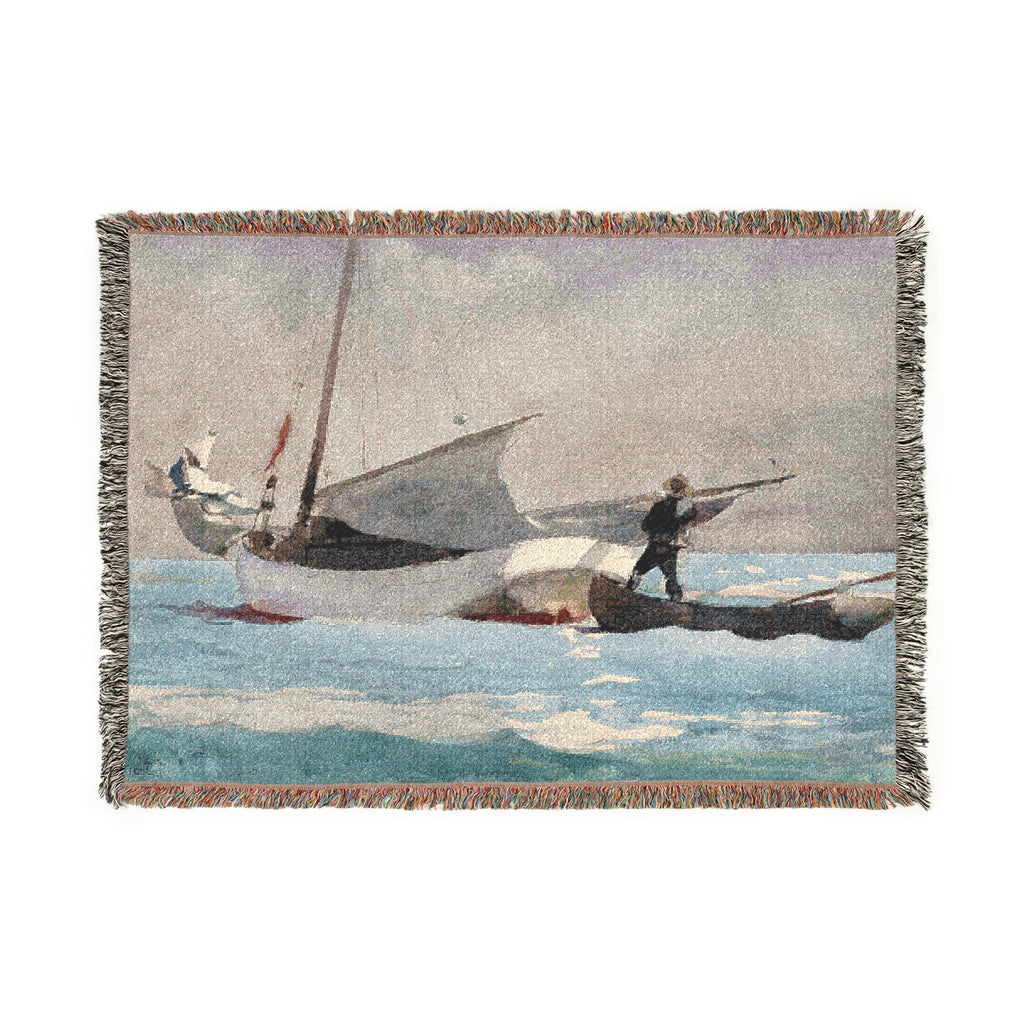 Winslow Homer - Stowing Sail | Woven Tapestry Blanket