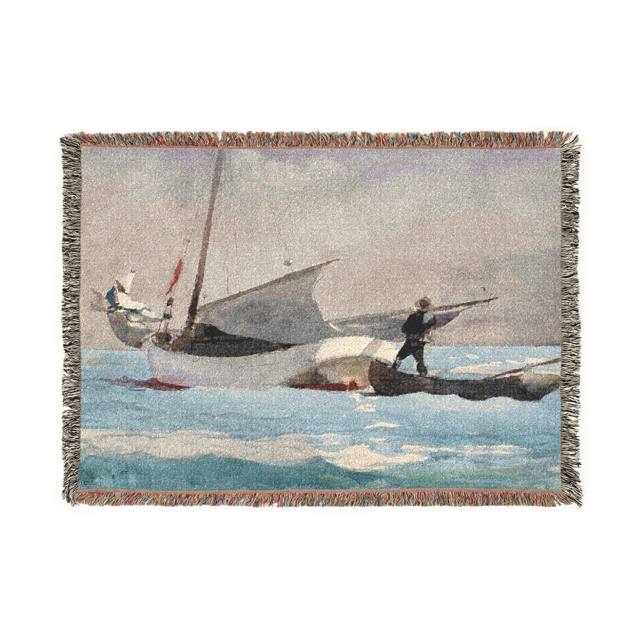 Winslow Homer - Stowing Sail | Woven Tapestry Blanket