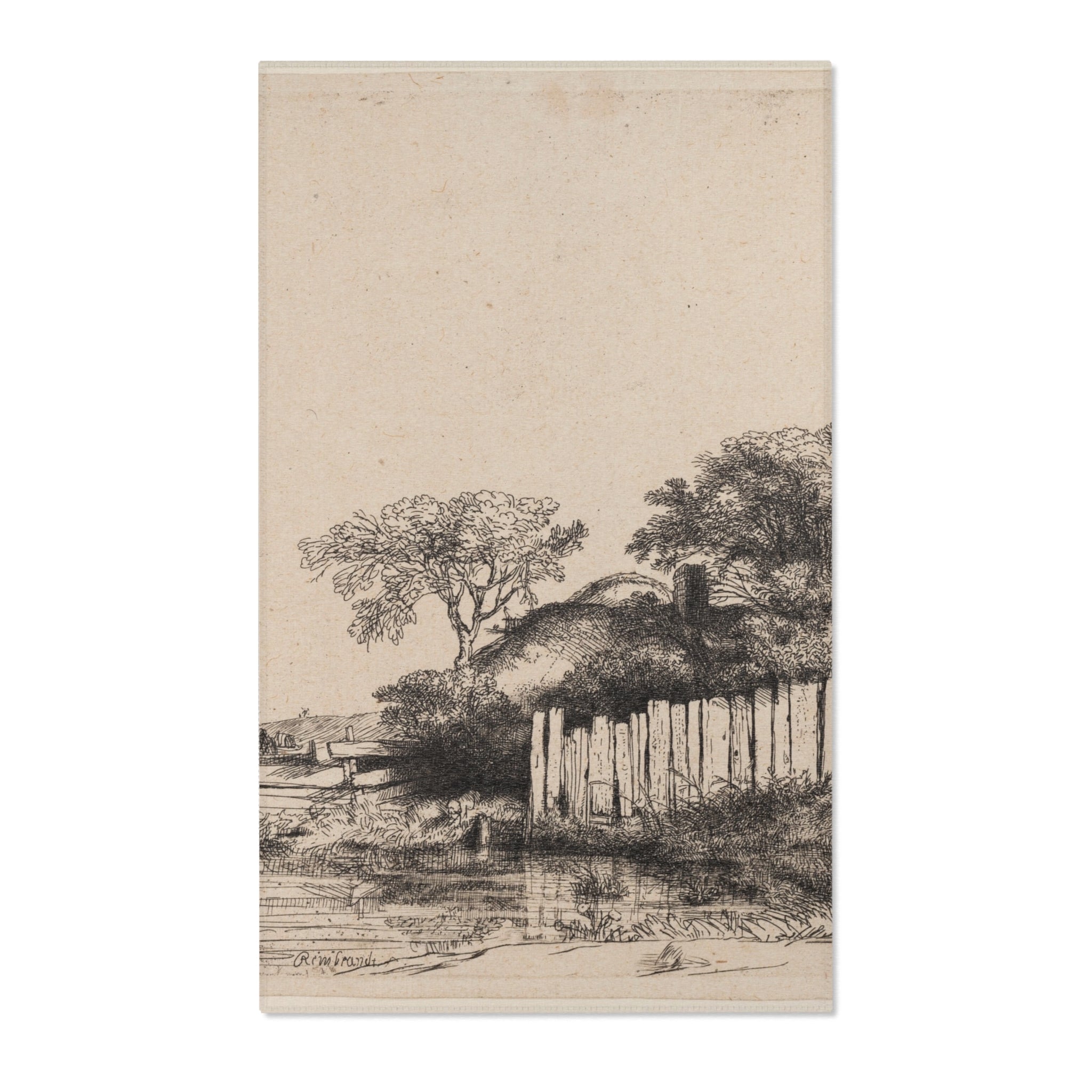 Rembrandt van Rijn - A Cottage with White Paling | Area Rug