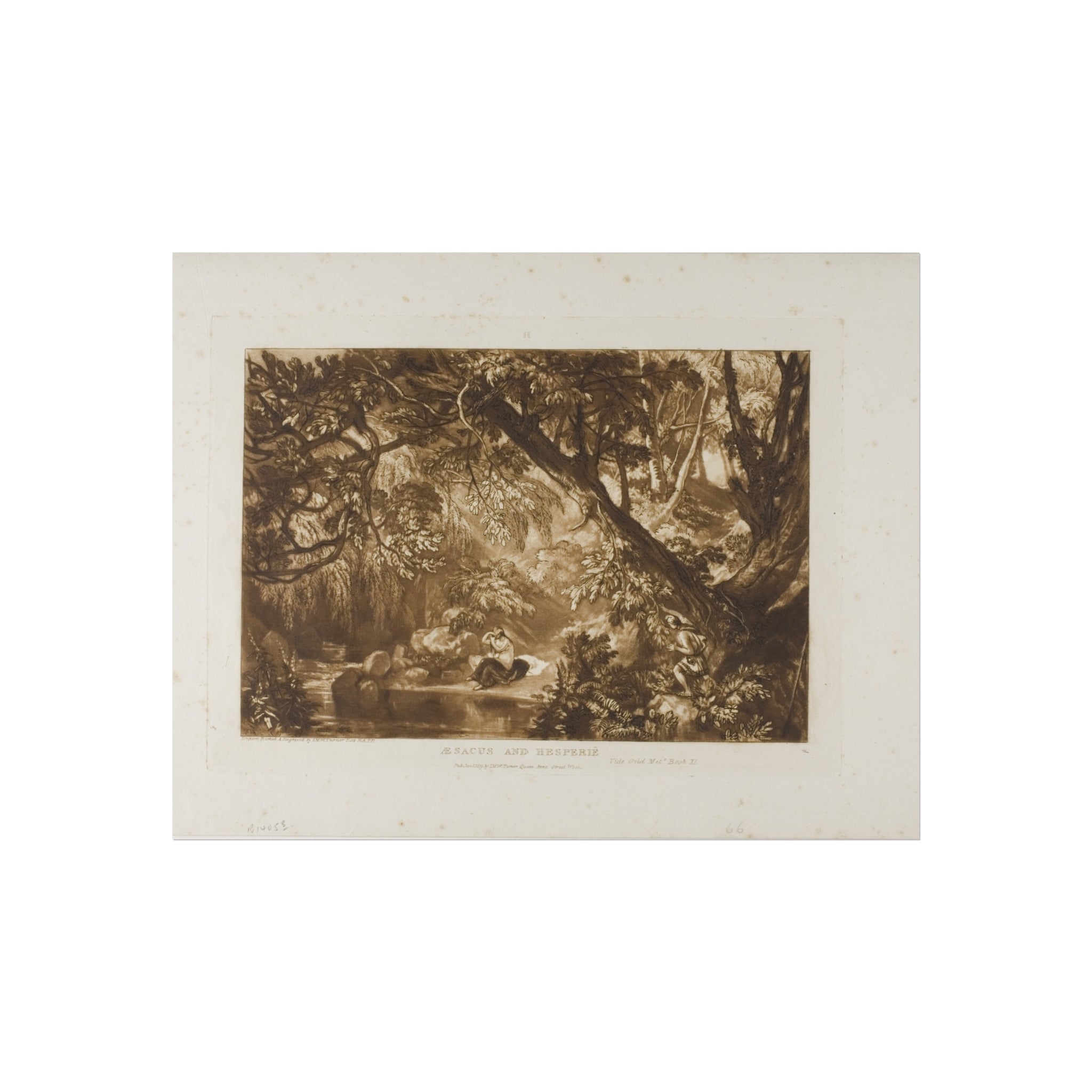 Joseph Mallord William Turner - Aesacus and Hesperie, plate 66 from Liber Studiorum | Fine Art Poster