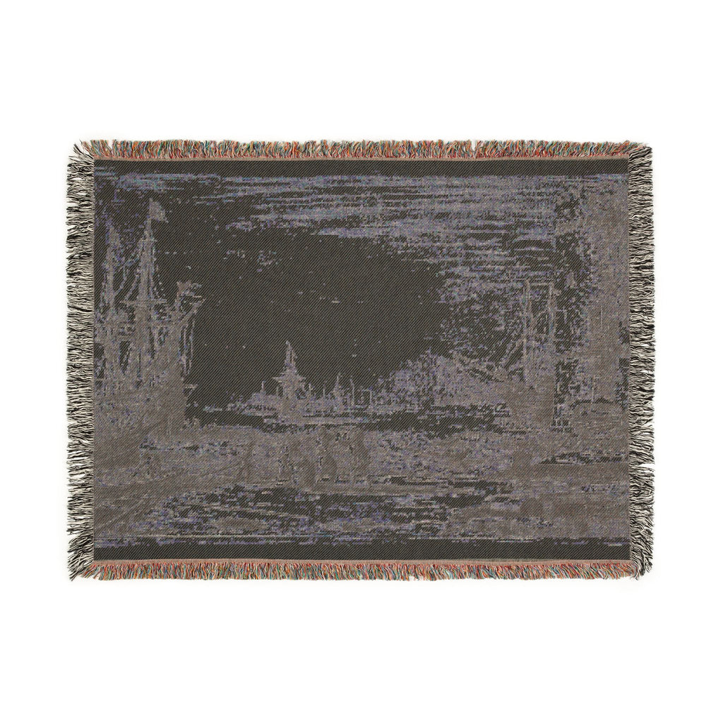 Claude Lorrain - Harbor with a Large Tower | Woven Tapestry Blanket