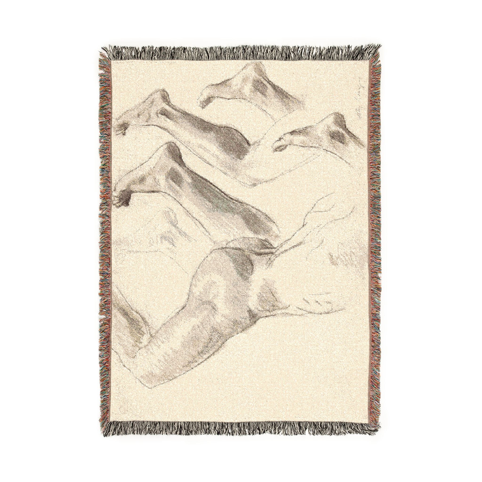 John Singer Sargent - Sketches of Legs and Feet | Woven Tapestry Blanket