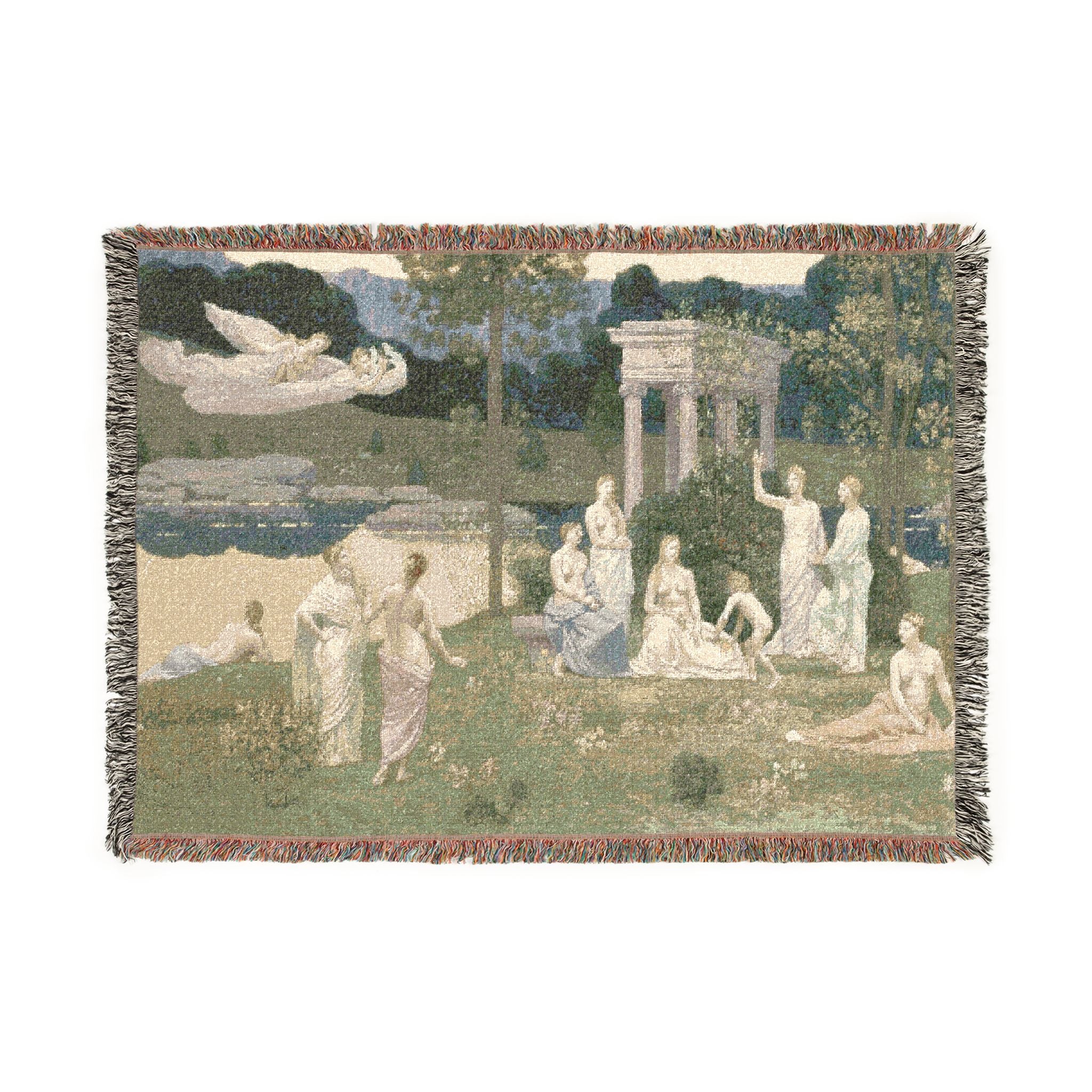 Pierre Puvis de Chavannes - The Sacred Grove, Beloved of the Arts and the Muses | Woven Tapestry Blanket