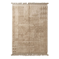 Cream Geometric Moroccan Shag Rug