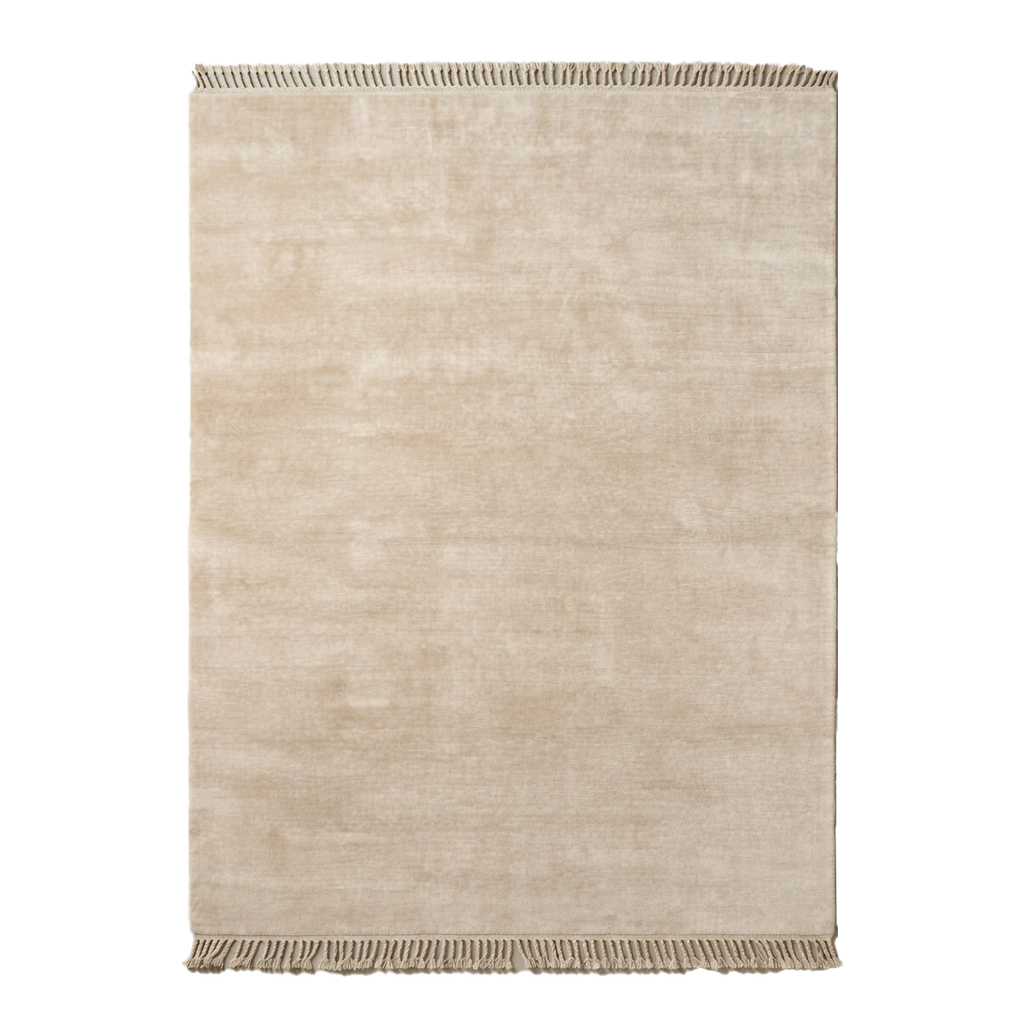 Cream Solid Hand-Knotted Rug