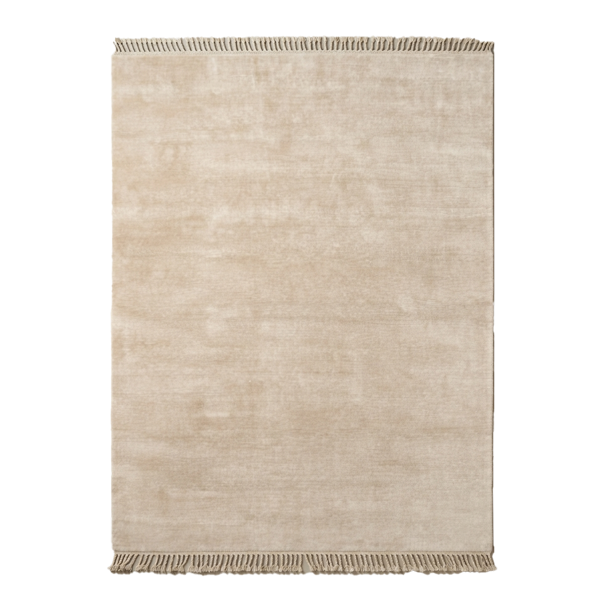 Cream Solid Hand-Knotted Rug