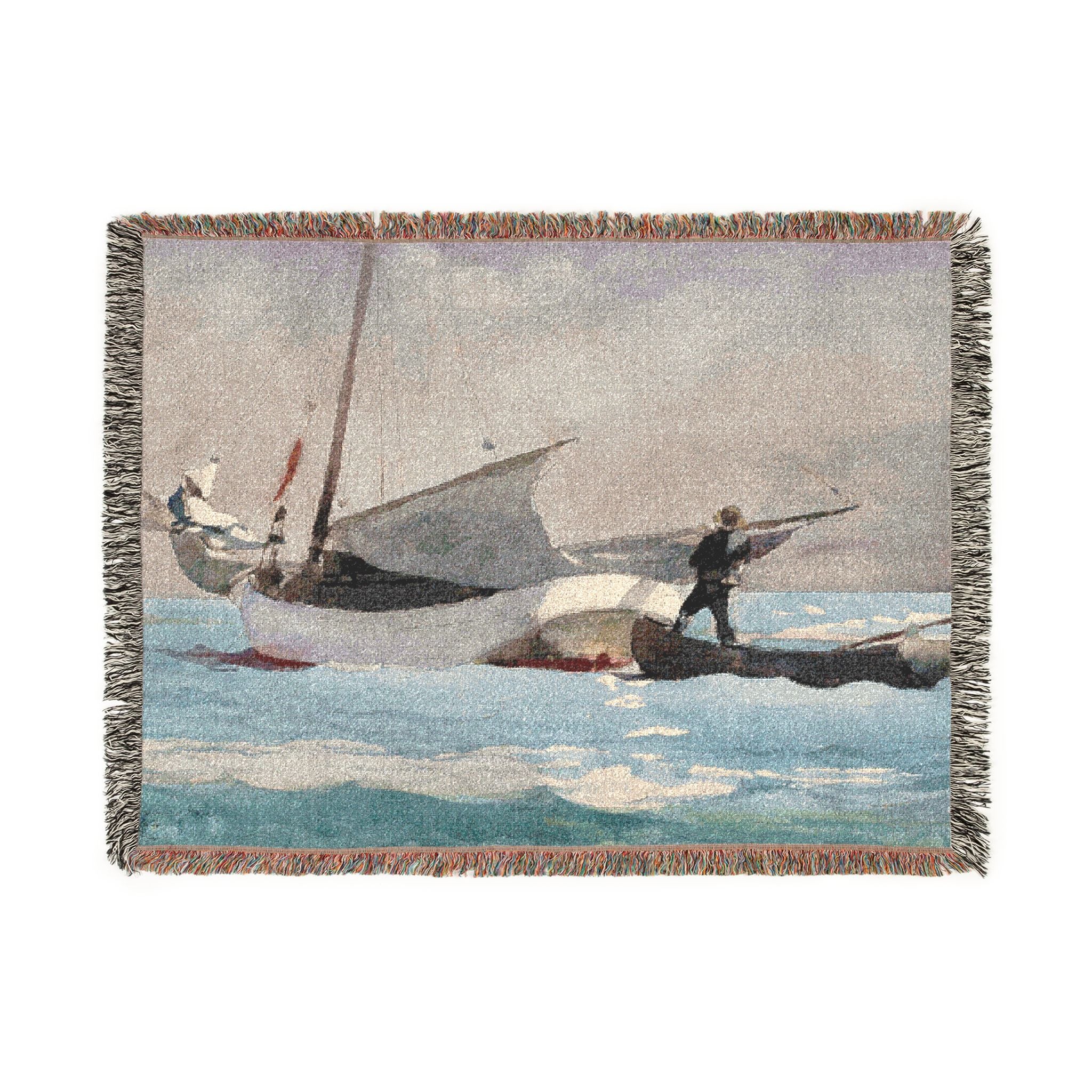 Winslow Homer - Stowing Sail | Woven Tapestry Blanket