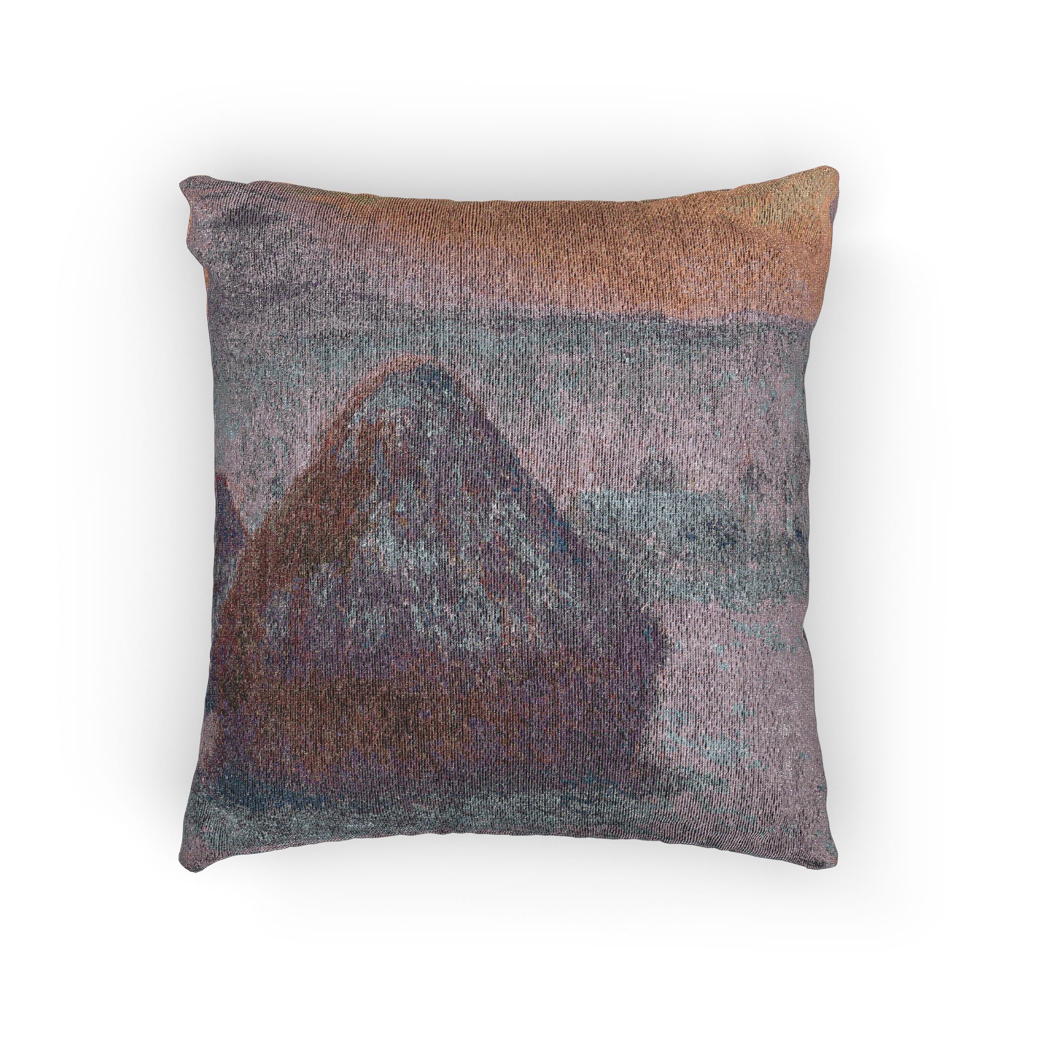 Claude Monet - Stacks of Wheat (Sunset, Snow Effect) | Woven Pillow