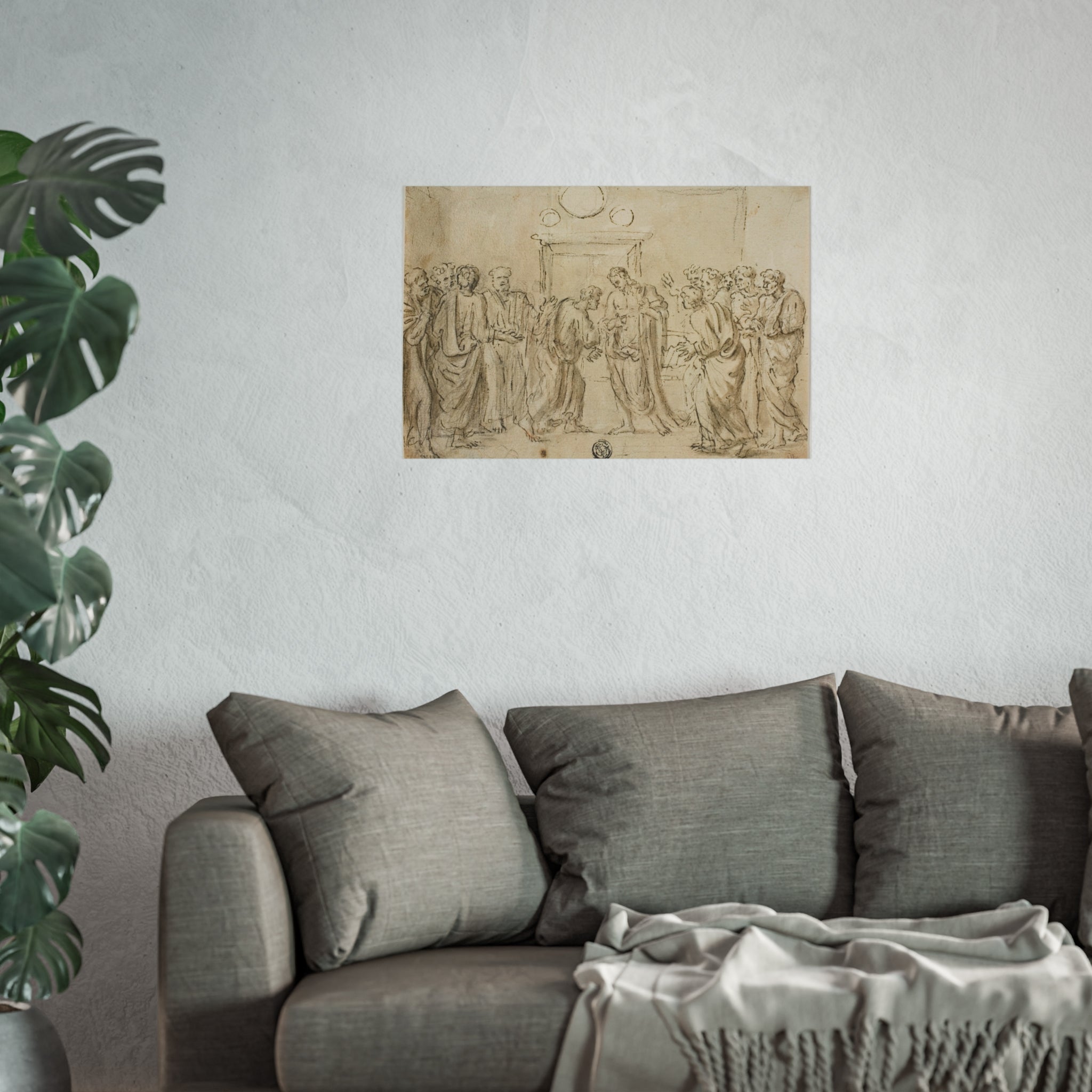 Style of Nicolas Poussin - The Incredulity of Saint Thomas (recto); Sketches of Figures (verso) | Fine Art Poster