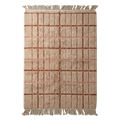 Rust Geometric Moroccan Shag Rug