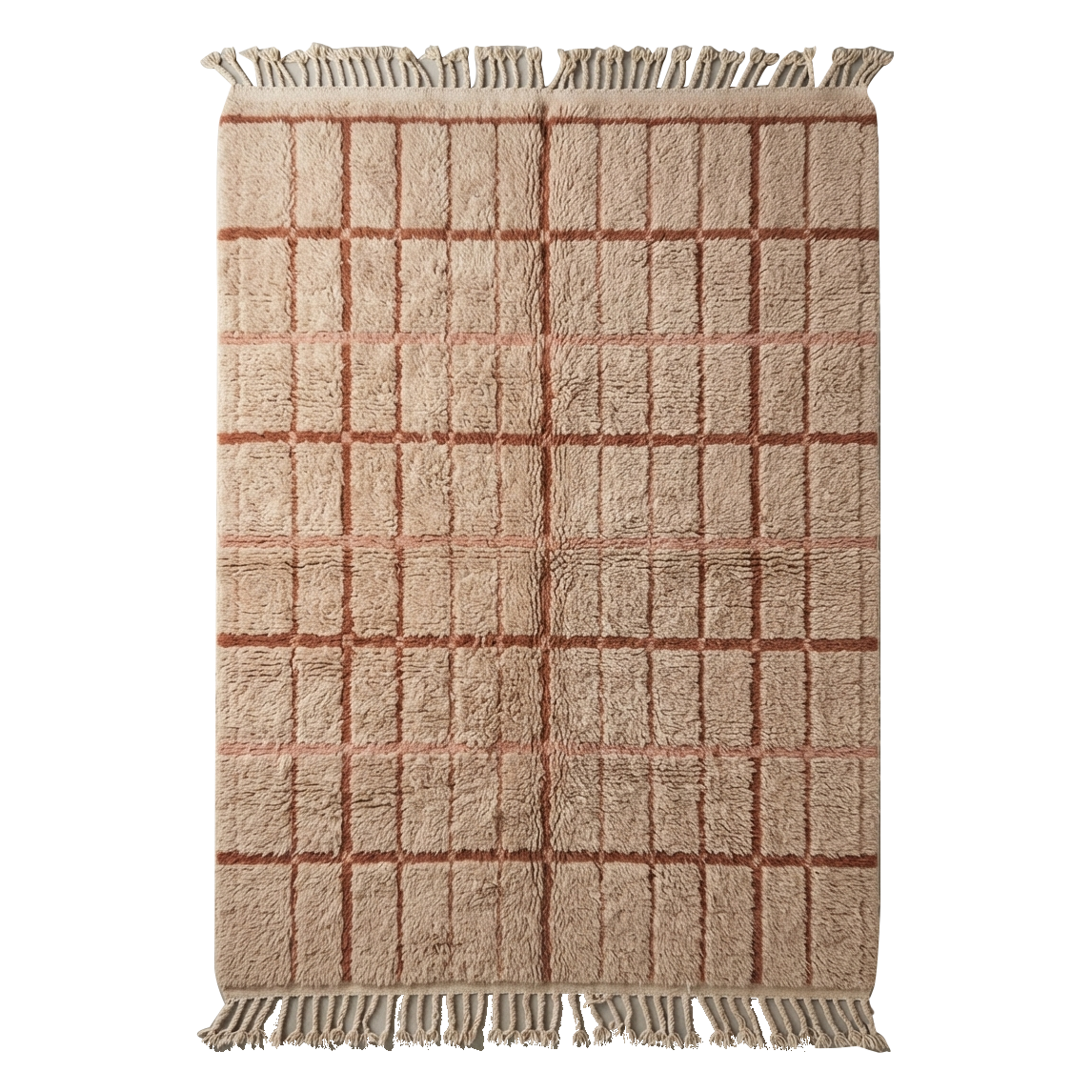 Rust Geometric Moroccan Shag Rug