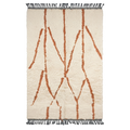 Cream Abstract Moroccan Shag Rug