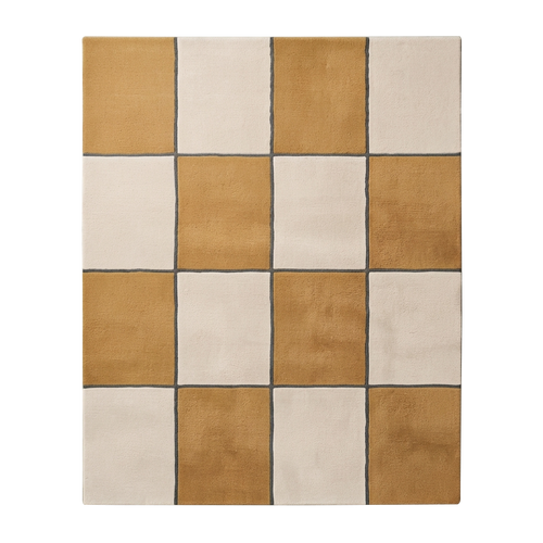 Mustard Colorblock Hand-Tufted Wool Rug