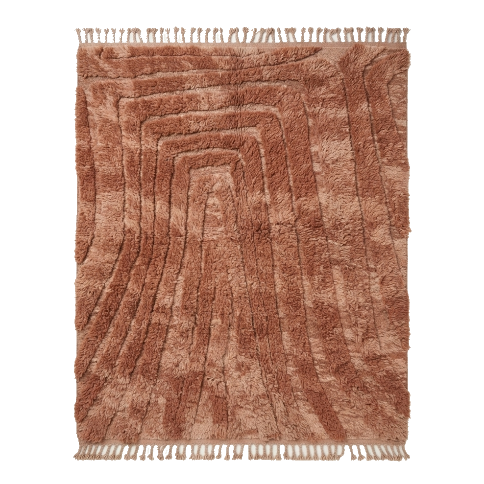 Rust Solid Moroccan Shag Rug