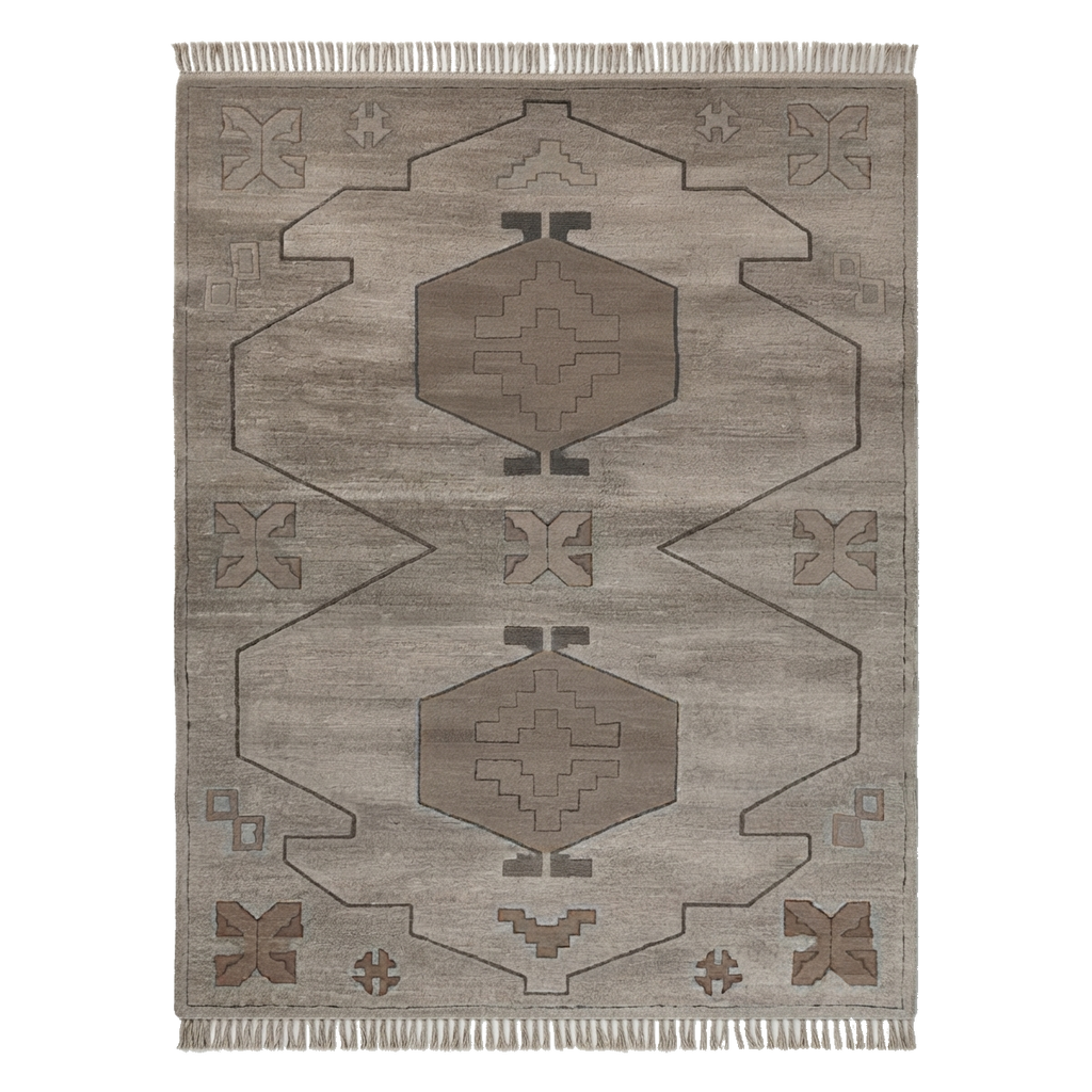 Grey Tribal Hand-Knotted Rug