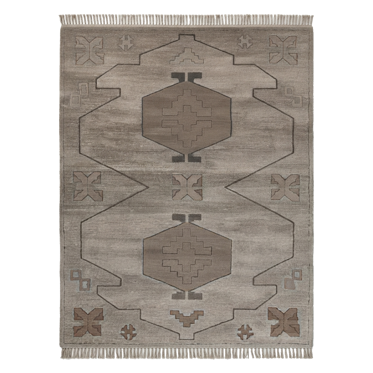 Grey Tribal Hand-Knotted Rug
