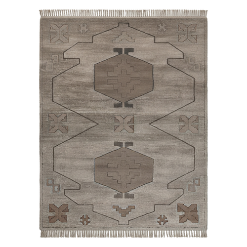 Grey Tribal Hand-Knotted Rug