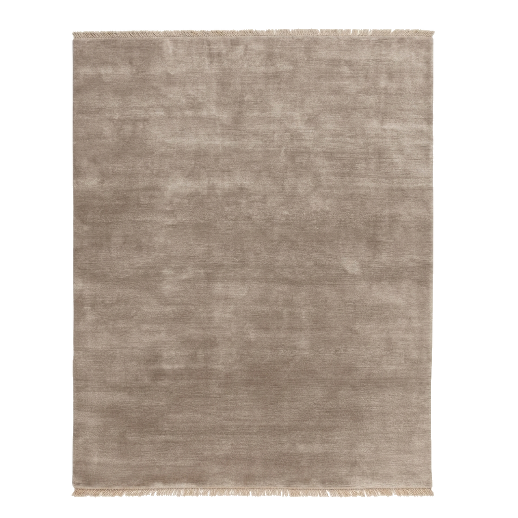 Taupe Solid Hand-Knotted Rug
