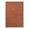 Rust Bordered Hand-Tufted Wool Rug