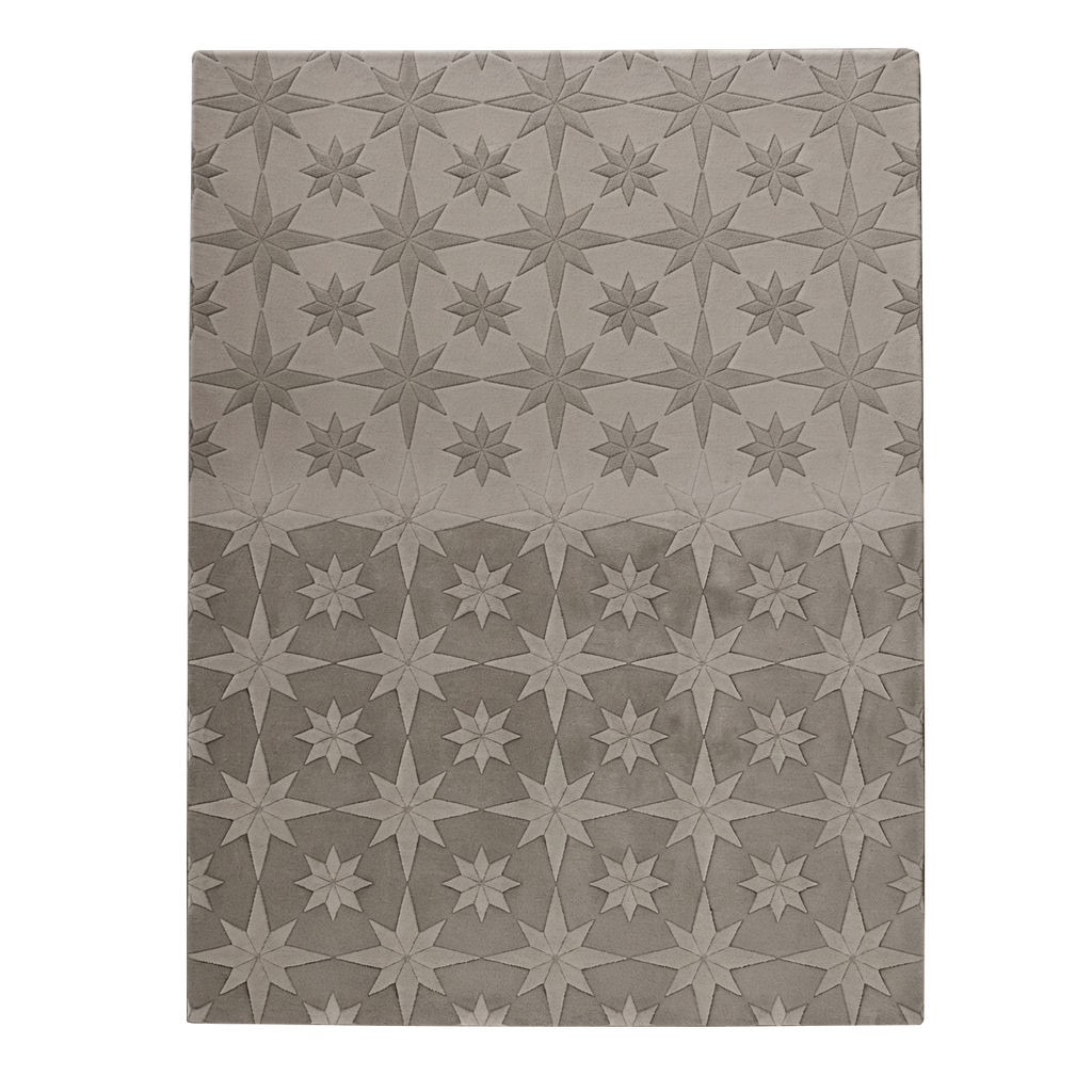 Grey Geometric Hand-Tufted Wool Rug