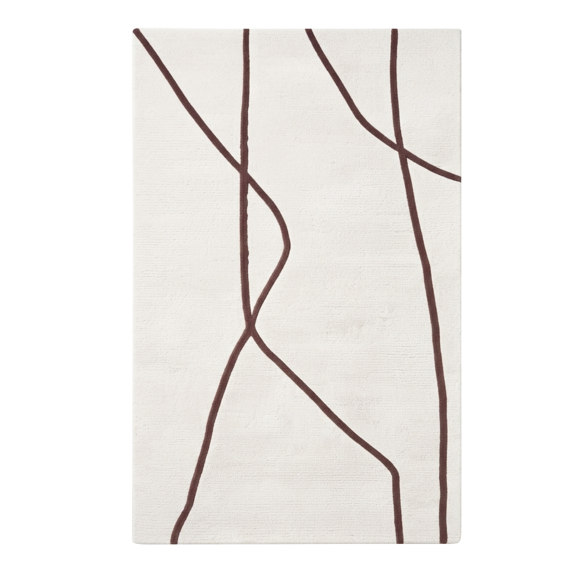 Cream Abstract Hand-Tufted Wool Rug