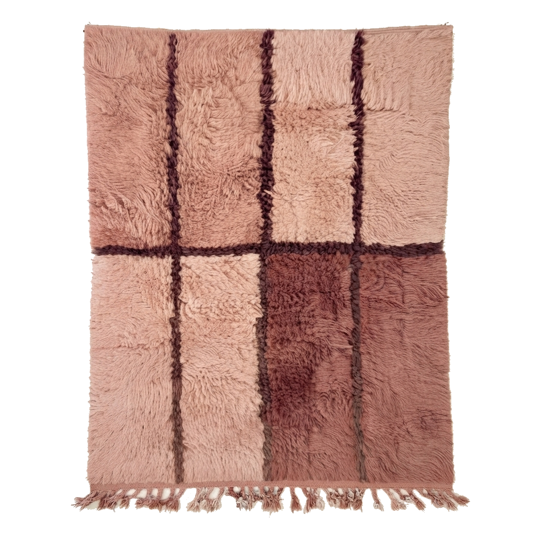 Pink Colorblock Moroccan Shag Rug