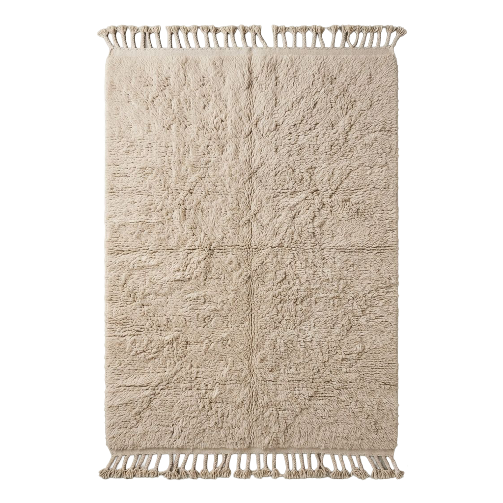 Ivory Solid Moroccan Shag Rug