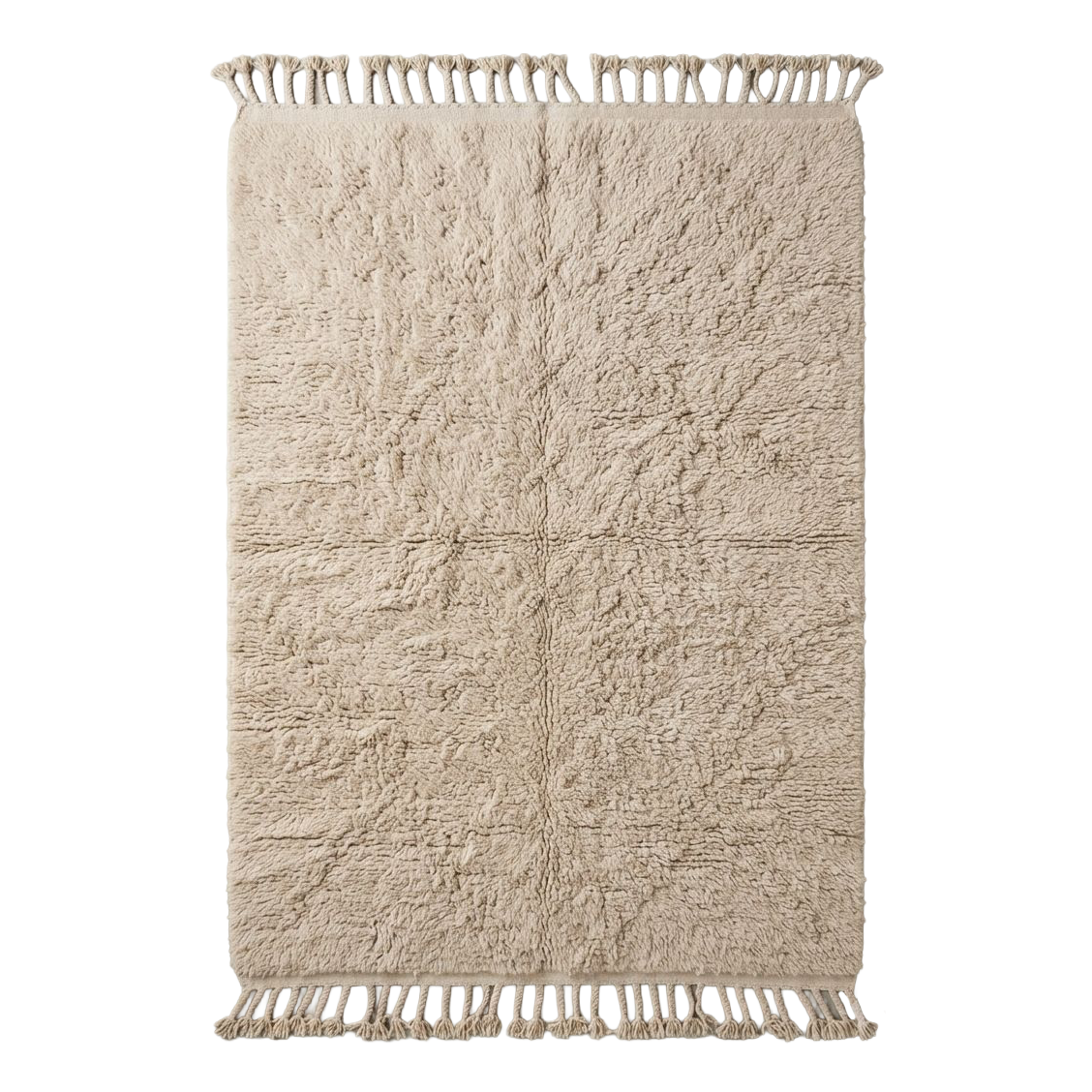 Ivory Solid Moroccan Shag Rug