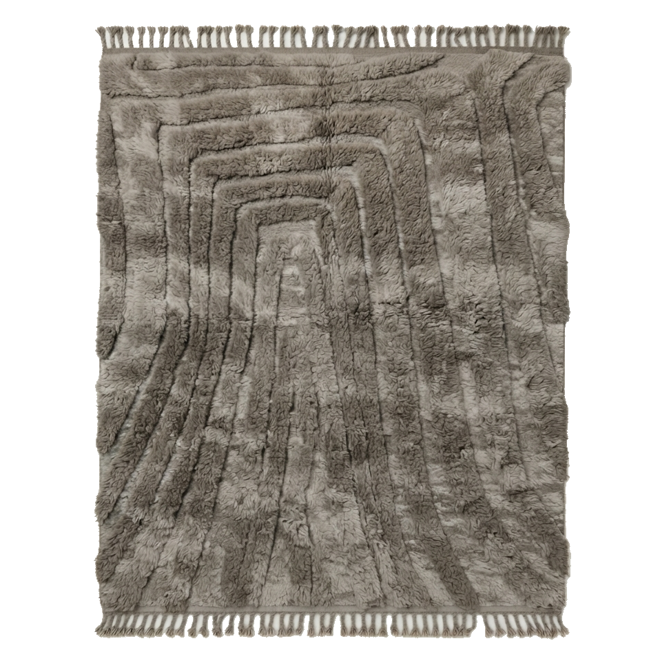 Grey Solid Moroccan Shag Rug