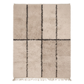 Cream Abstract Moroccan Shag Rug