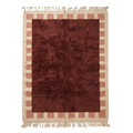 Brown Bordered Moroccan Shag Rug