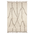 Cream Abstract Moroccan Shag Rug