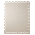 Cream Scalloped Flatweave Rug