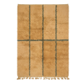 Mustard Striped Moroccan Shag Rug