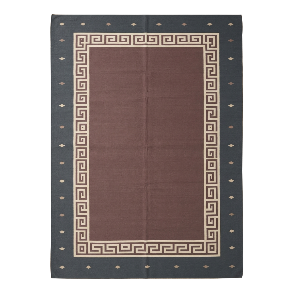 Brown Greek Key Flatweave Rug