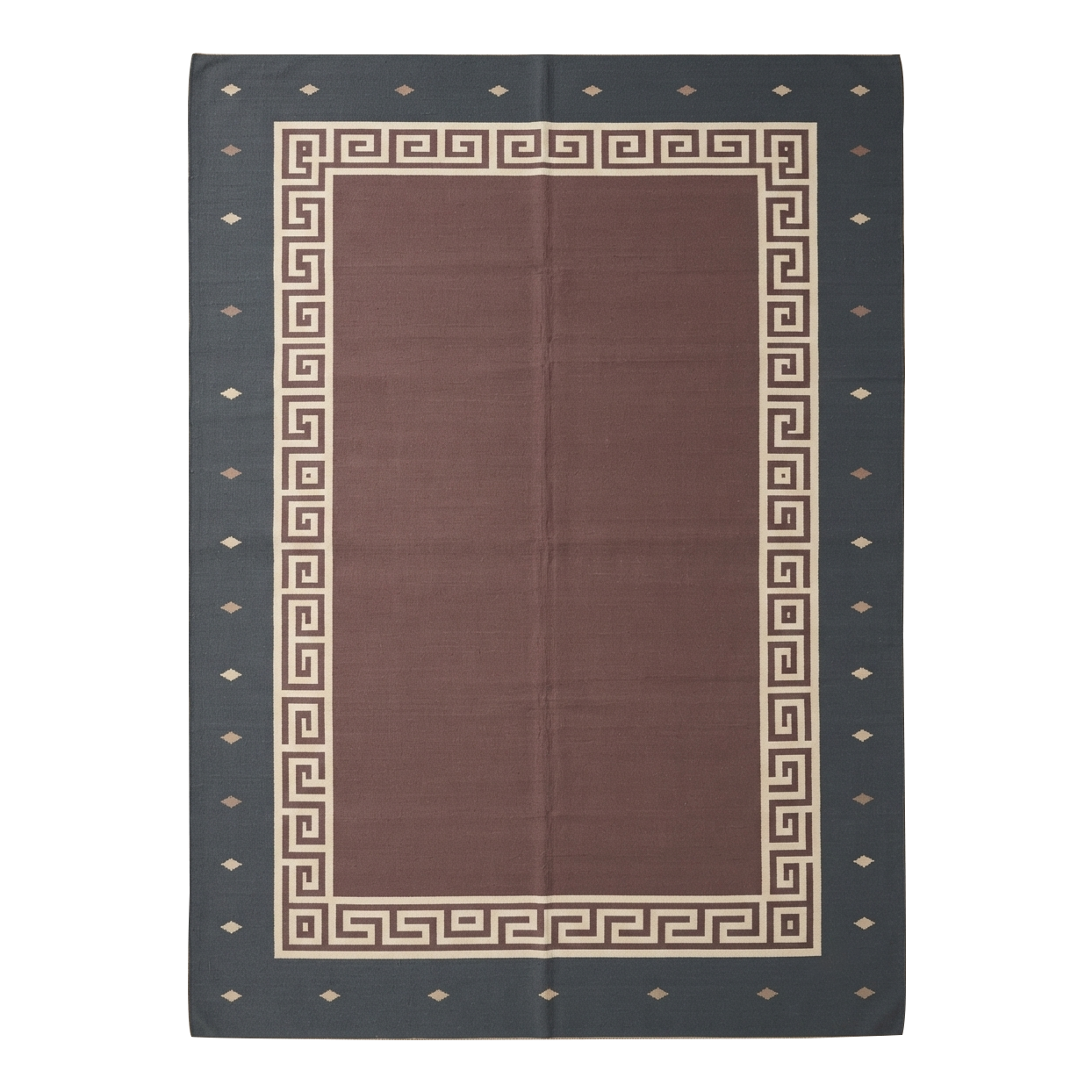 Brown Greek Key Flatweave Rug