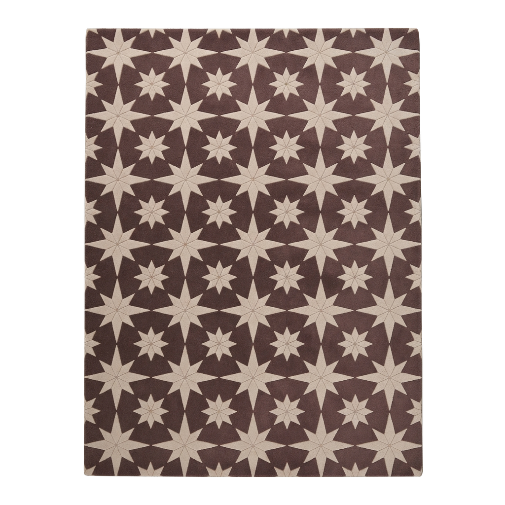 Brown Geometric Hand-Tufted Wool Rug
