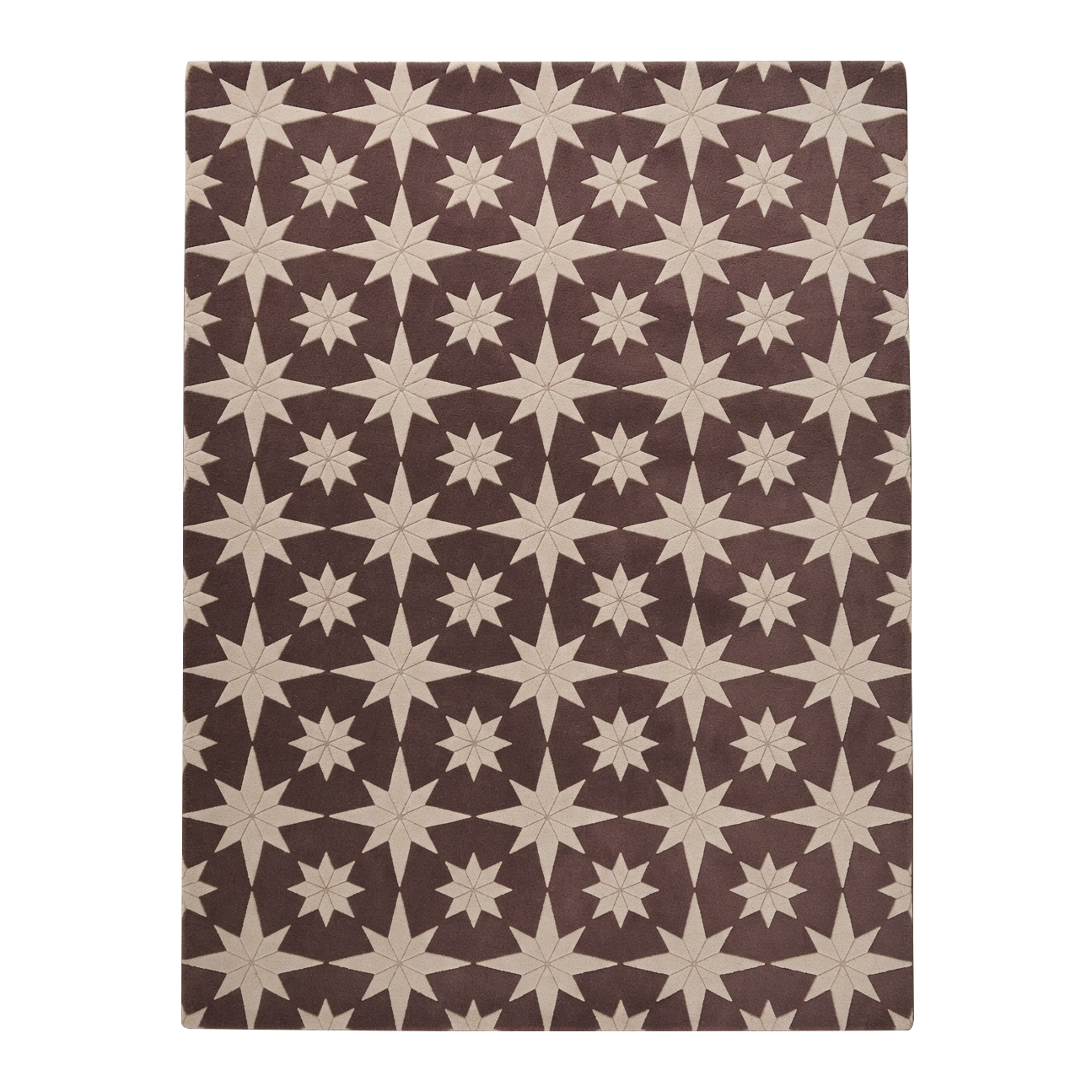 Brown Geometric Hand-Tufted Wool Rug