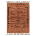 Rust Bordered Moroccan Shag Rug