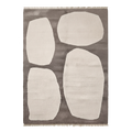 Taupe Abstract Hand-Knotted Rug
