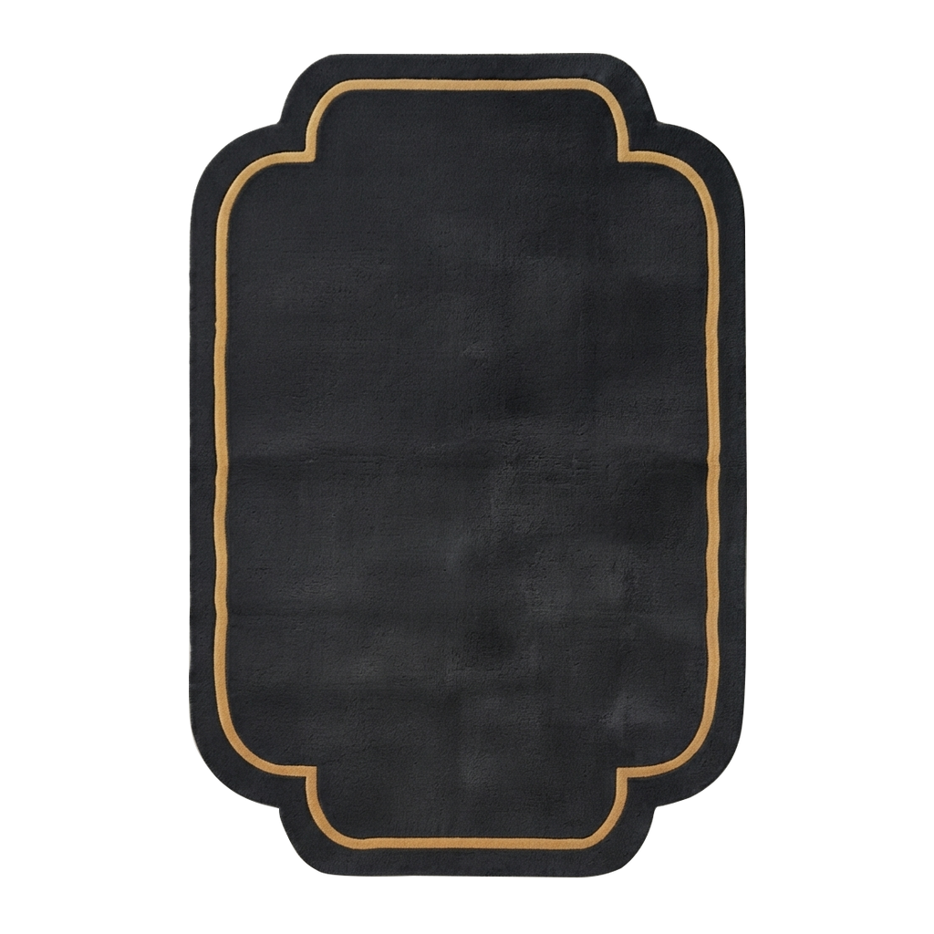 Charcoal Scalloped Hand-Tufted Wool Rug