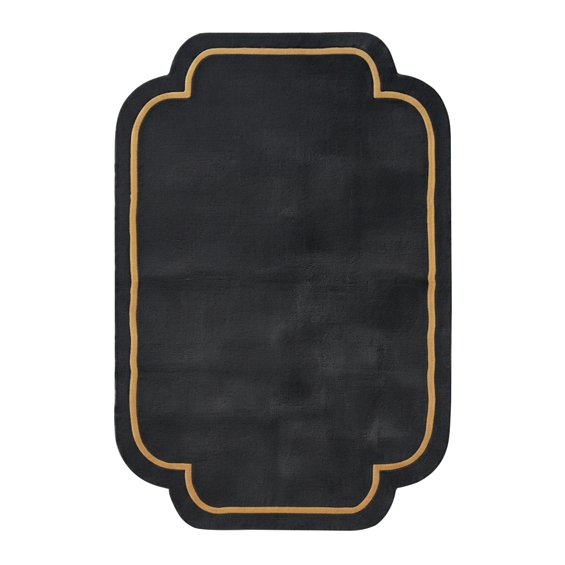 Charcoal Scalloped Hand-Tufted Wool Rug